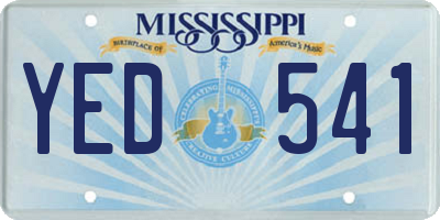 MS license plate YED541