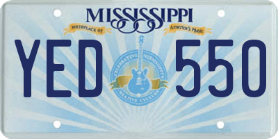 MS license plate YED550