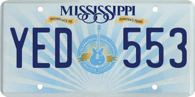 MS license plate YED553