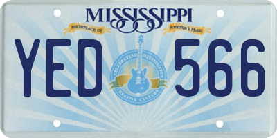MS license plate YED566