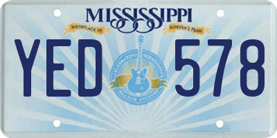 MS license plate YED578