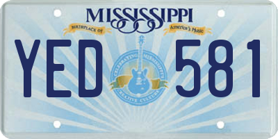 MS license plate YED581