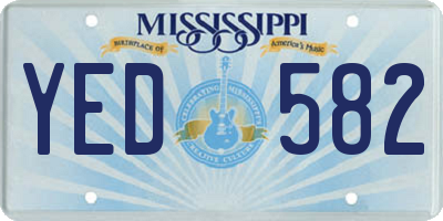 MS license plate YED582