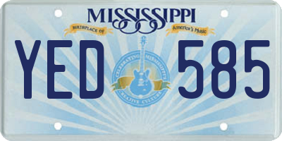 MS license plate YED585