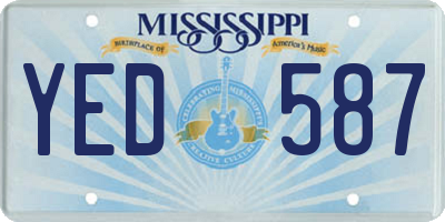 MS license plate YED587
