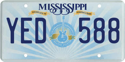 MS license plate YED588