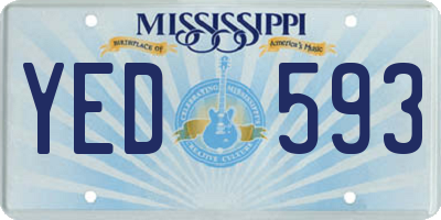 MS license plate YED593