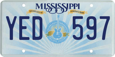 MS license plate YED597