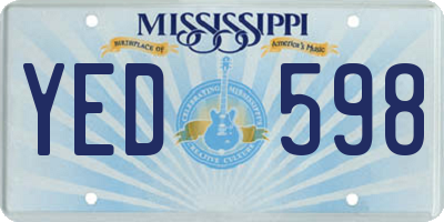MS license plate YED598