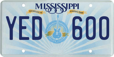 MS license plate YED600