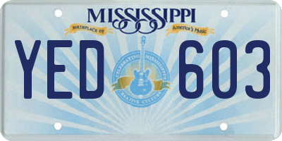 MS license plate YED603