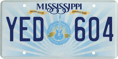 MS license plate YED604