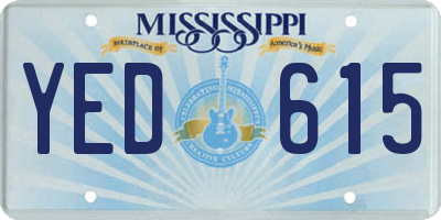 MS license plate YED615