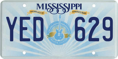 MS license plate YED629