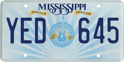 MS license plate YED645