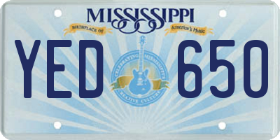 MS license plate YED650