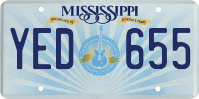MS license plate YED655