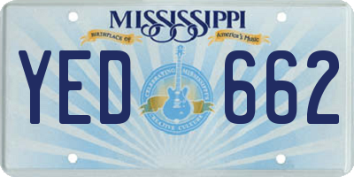 MS license plate YED662