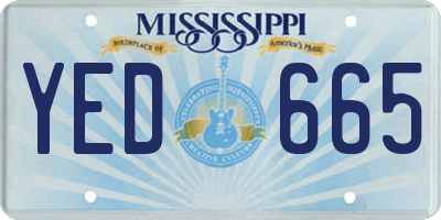 MS license plate YED665