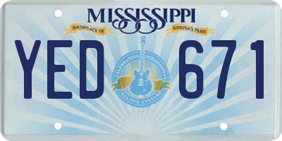 MS license plate YED671