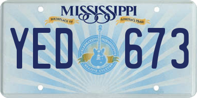 MS license plate YED673