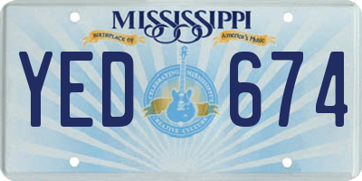 MS license plate YED674