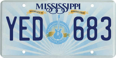 MS license plate YED683