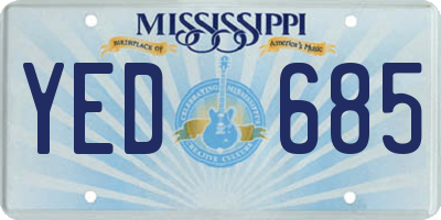 MS license plate YED685