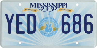 MS license plate YED686