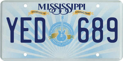 MS license plate YED689