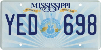 MS license plate YED698