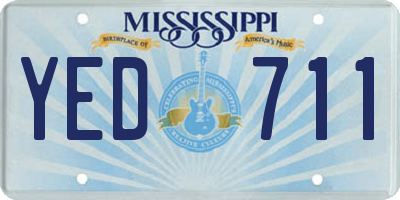 MS license plate YED711