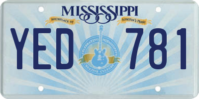 MS license plate YED781