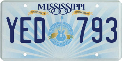 MS license plate YED793