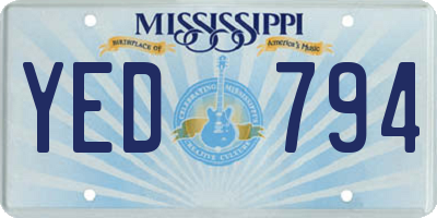 MS license plate YED794