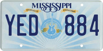 MS license plate YED884
