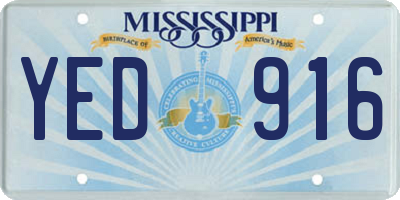 MS license plate YED916