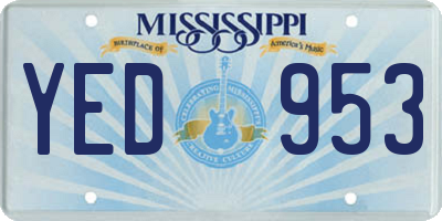MS license plate YED953