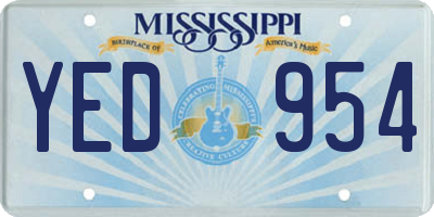 MS license plate YED954