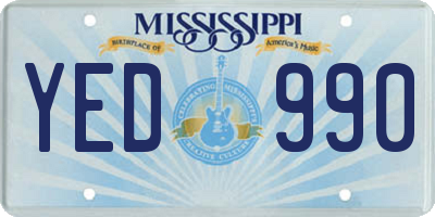 MS license plate YED990