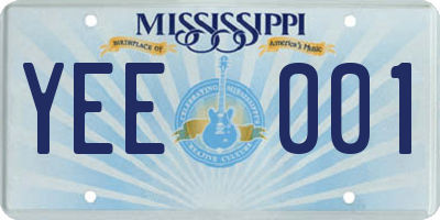 MS license plate YEE001