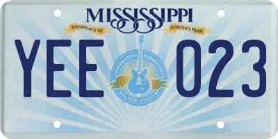 MS license plate YEE023