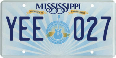 MS license plate YEE027
