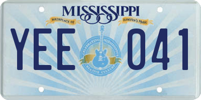 MS license plate YEE041