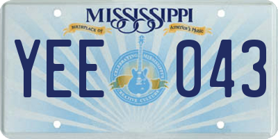 MS license plate YEE043