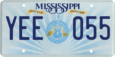 MS license plate YEE055