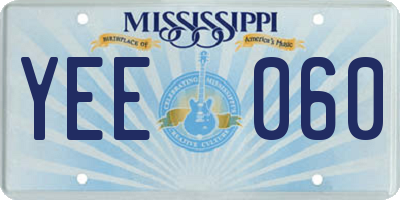 MS license plate YEE060