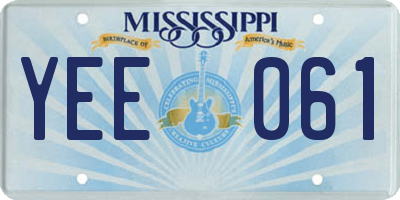 MS license plate YEE061