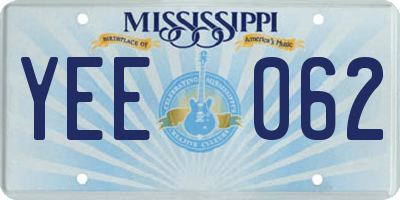 MS license plate YEE062