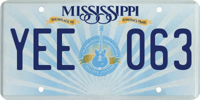 MS license plate YEE063